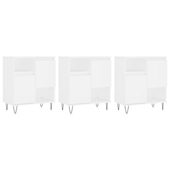 Vidaxl Aparadores 3 Uds Madera Contrachapada Blanco