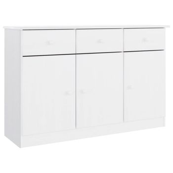 Vidaxl Aparador Alta Madera Maciza De Pino 112x35x73 Cm Blanco