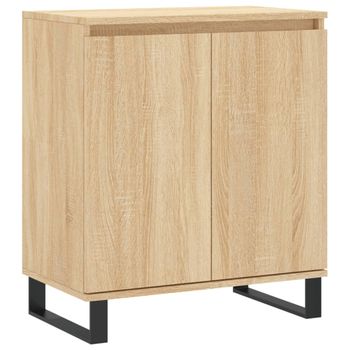 Vidaxl Aparador De Madera Contrachapada Roble Sonoma 60x35x70 Cm Marrón