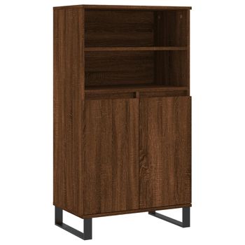 Vidaxl Aparador Alto Madera Contrachapada Marrón Roble 60x36x110 Cm