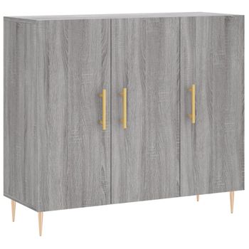 Vidaxl Aparador De Madera De Ingeniería Gris Sonoma 90x34x80 Cm