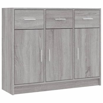 Vidaxl Aparador Madera De Ingeniería Gris Sonoma 91x28x75 Cm