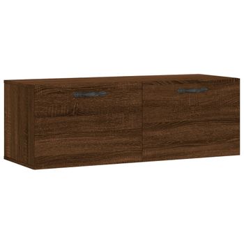 Vidaxl Armario De Pared Madera Ingeniería Marrón Roble 100x36,5x35 Cm