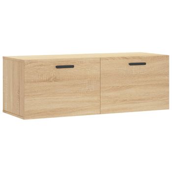 Vidaxl Armario De Pared Madera Ingeniería Roble Sonoma 100x36,5x35 Cm Marrón