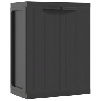 Vidaxl Armario De Almacenaje Exterior Pp Negro 65x37x85 Cm