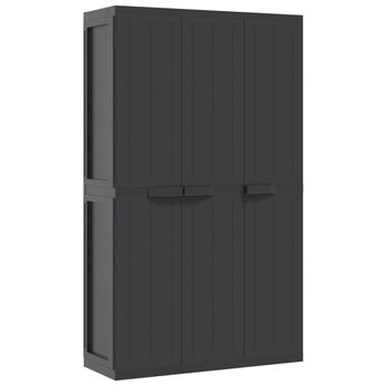 Vidaxl Armario De Almacenaje Exterior Pp Negro 97x37x165 Cm