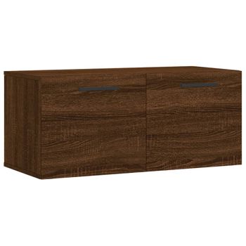 Vidaxl Armario De Pared Madera Ingeniería Marrón Roble 80x36,5x35 Cm