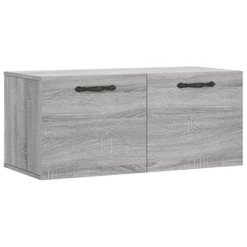 Vidaxl Armario De Pared Madera De Ingeniería Gris Sonoma 80x36,5x35 Cm