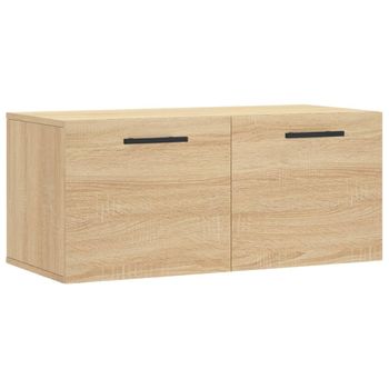 Vidaxl Armario De Pared Madera Ingeniería Roble Sonoma 80x36,5x35 Cm Marrón