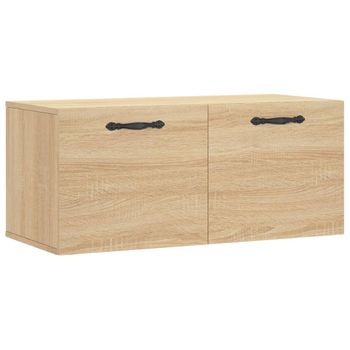 Vidaxl Armario De Pared Madera Ingeniería Roble Sonoma 80x36,5x35 Cm Marrón