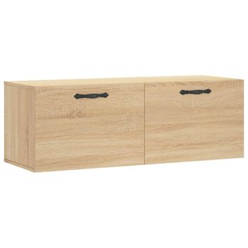 Vidaxl Armario De Pared Madera Ingeniería Roble Sonoma 100x36,5x35 Cm Marrón