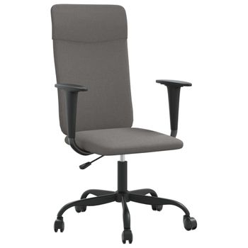 Vidaxl Silla De Oficina De Tela Gris Oscuro