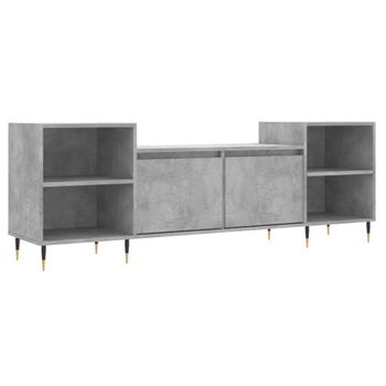 Vidaxl Mueble Para Tv Madera Contrachapada Gris Hormigón 160x35x55 Cm