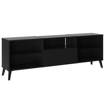 Fmd Mueble Para Tv Negro 153,5x31,7x52 Cm