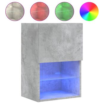 Vidaxl Mueble Para Tv Con Luces Led Gris Hormigón 40,5x30x60 Cm