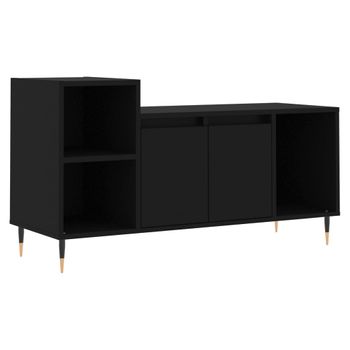 Vidaxl Mueble Para Tv Madera Contrachapada Negro 100x35x55 Cm