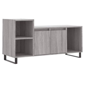 Vidaxl Mueble De Tv Madera Contrachapada Gris Sonoma 100x35x55 Cm