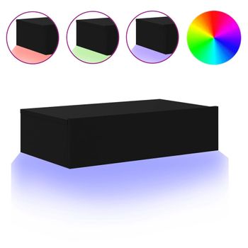 Vidaxl Mueble De Tv Con Luces Led Negro 60x35x15,5 Cm