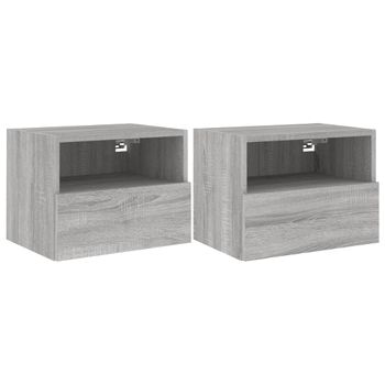 Vidaxl Muebles De Pared Para Tv 2 Uds Madera Gris Sonoma 40x30x30 Cm