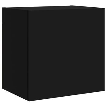 Vidaxl Mueble De Tv De Pared Madera De Ingeniería Negro 40,5x30x40 Cm