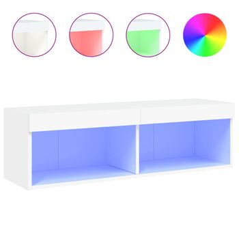 Vidaxl Mueble Para Tv Con Luces Led Blanco 100x30x30 Cm