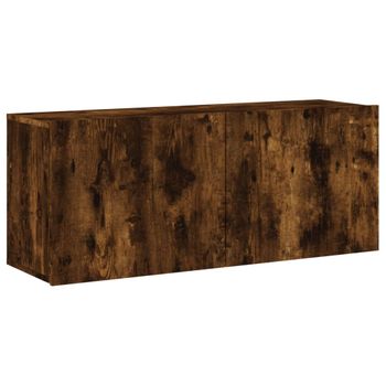 Vidaxl Mueble Para Tv De Pared Roble Ahumado 100x30x41 Cm Marrón