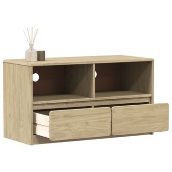 Vidaxl Mueble De Tv Sauda Madera Maciza Pino Color Roble 99x43x55 Cm Marrón