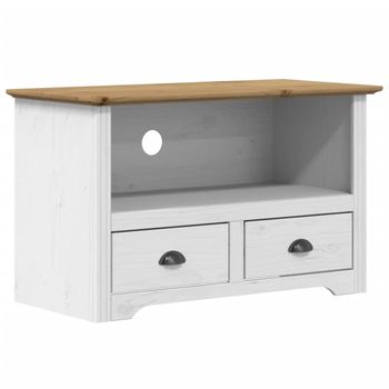 Vidaxl Mueble De Tv Con 2 Cajones Bodo Madera Pino Marrón 91x43x56 Cm