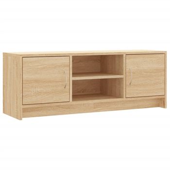 Vidaxl Mueble De Tv Madera De Ingeniería Roble Sonoma 102x30x37,5 Cm Marrón