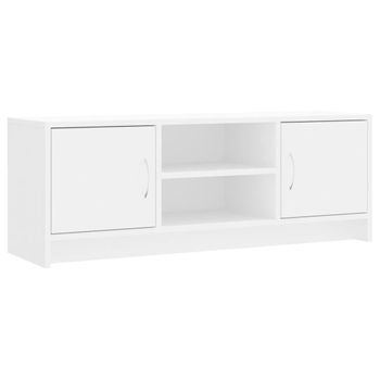 Vidaxl Mueble De Tv Madera De Ingeniería Blanco 102x30x37,5 Cm