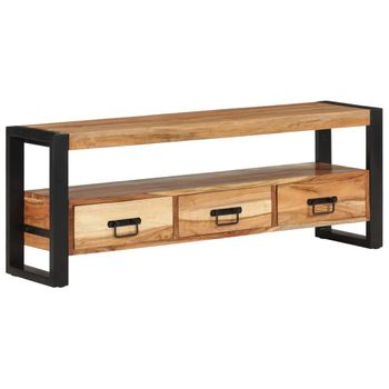 Vidaxl Mueble De Tv Madera Maciza De Acacia 120x30x45 Cm Marrón