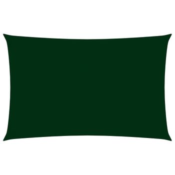 Toldo De Vela Rectangular De Tela Oxford Verde Oscuro 2,5x5 M