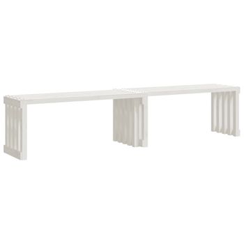 Vidaxl Banco De Jardín Extensible Madera Pino Blanco 212,5x40,5x45 Cm