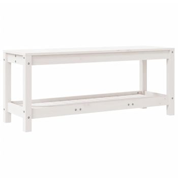 Vidaxl Banco De Jardín Madera Maciza De Pino Blanco 108x35x45 Cm