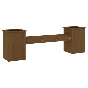 Vidaxl Banco Con Jardineras Madera Pino Marrón Miel 184,5x39,5x56,5 Cm