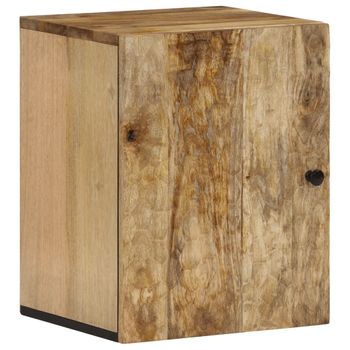 Vidaxl Armario De Baño De Pared Madera Maciza De Mango 38x33x48 Cm Marrón