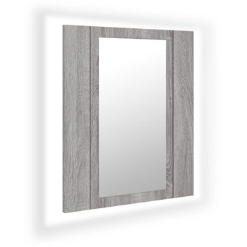 Vidaxl Armario De Baño Con Espejo Led Madera Gris Sonoma 40x12x45 Cm