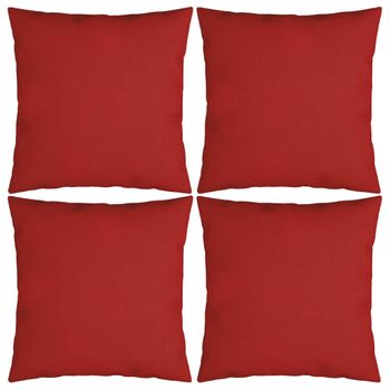 Cojines Decorativos 4 Uds Tela Rojo 50x50 Cm