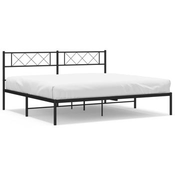 Vidaxl Estructura De Cama Con Cabecero Metal Negro 200x200 Cm