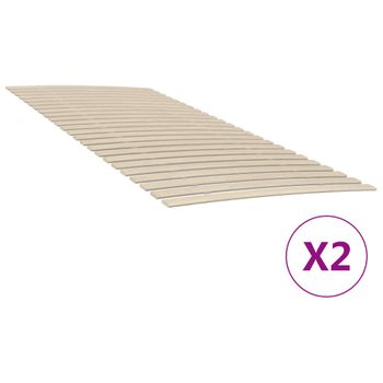 Vidaxl Somieres De Láminas Con 48 Lamas 2 Unidades 90x200 Cm Marrón