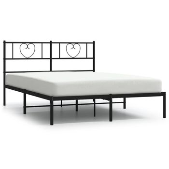 Vidaxl Estructura De Cama Con Cabecero Metal Negro 120x200 Cm