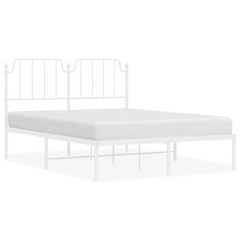 Vidaxl Estructura De Cama De Metal Con Cabecero Blanca 140x190 Cm