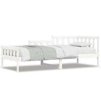 Vidaxl Sofá Cama Madera Maciza De Pino Blanco 80x200 Cm