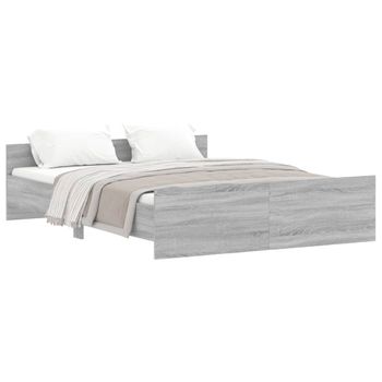 Vidaxl Estructura De Cama Con Cabecero Piecero Gris Sonoma 160x200 Cm