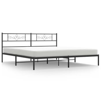 Vidaxl Estructura De Cama Con Cabecero Metal Negro 200x200 Cm