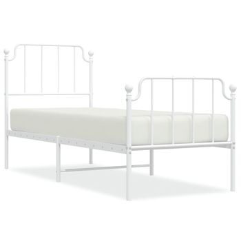 Vidaxl Estructura Cama Metal Con Cabecero Y Pie Cama Blanca 80x200 Cm