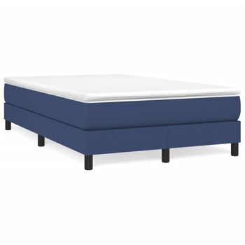 Vidaxl Cama Box Spring Con Colchón Tela Azul 120x190 Cm