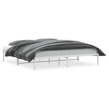 Vidaxl Estructura De Cama De Metal Blanco 193x203 Cm