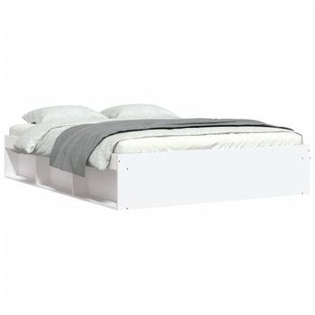 Vidaxl Estructura De Cama Blanca 140x190 Cm