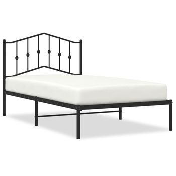 Vidaxl Estructura De Cama Con Cabecero Metal Negro 100x190 Cm